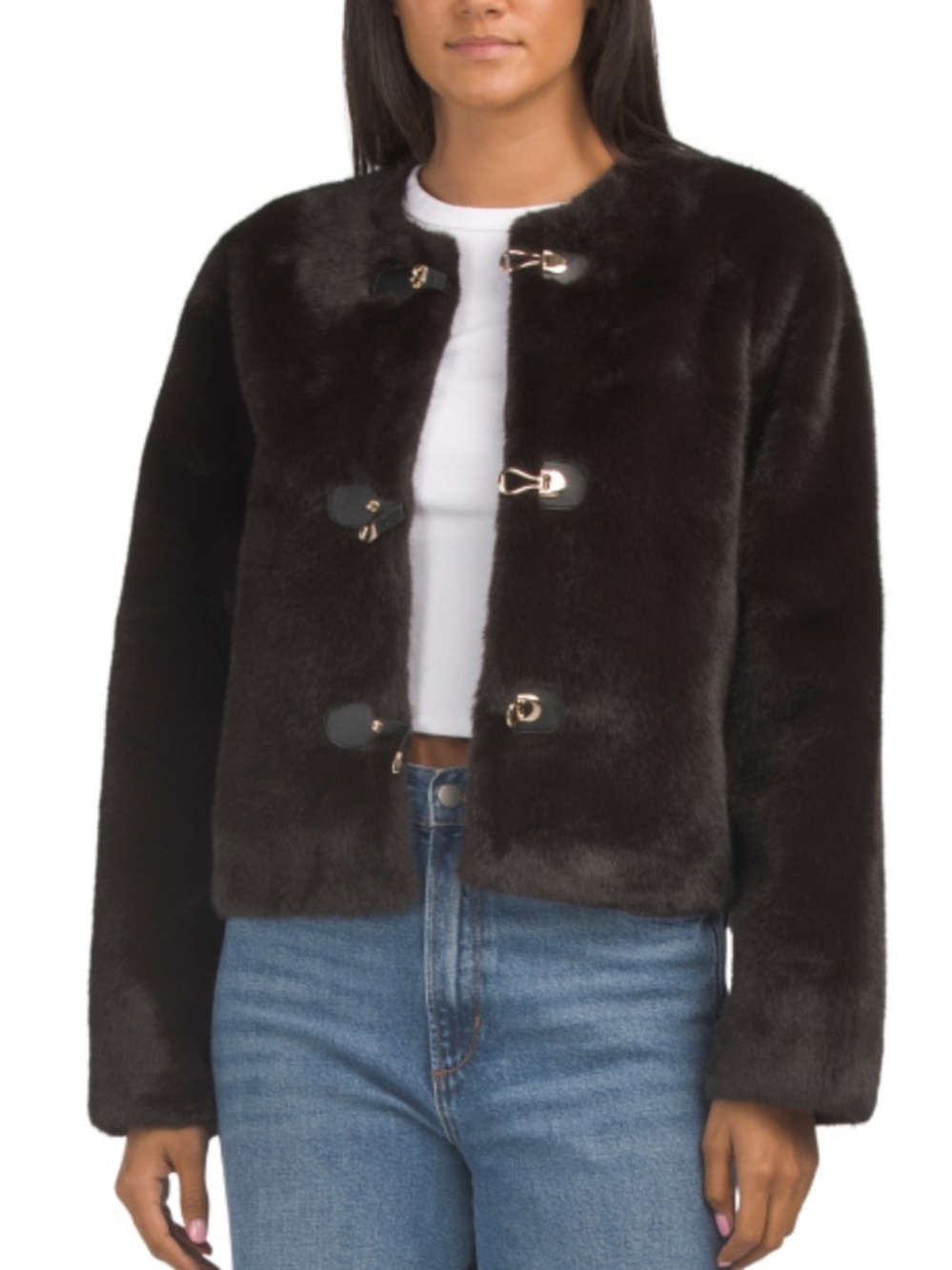 REBECCA MINKOFF Women's Faux Fur Toggle Jacket - Browne